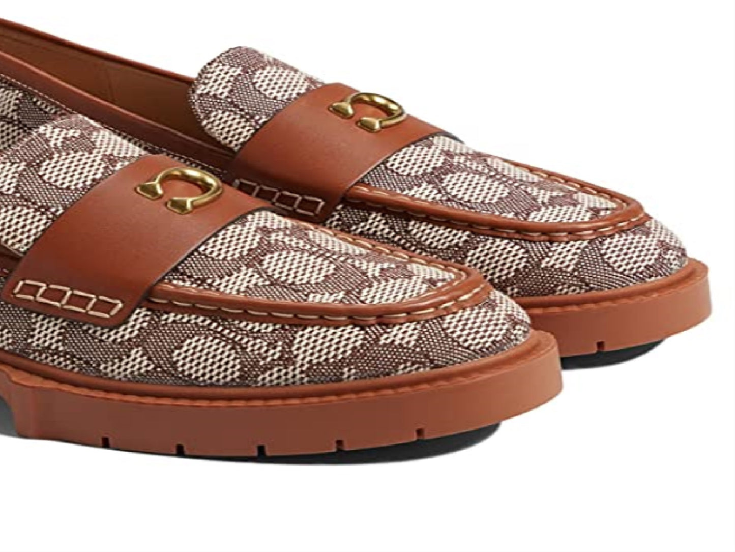 Coach Women's Leah Textured Jacquard Loafer Brown Size 7 B