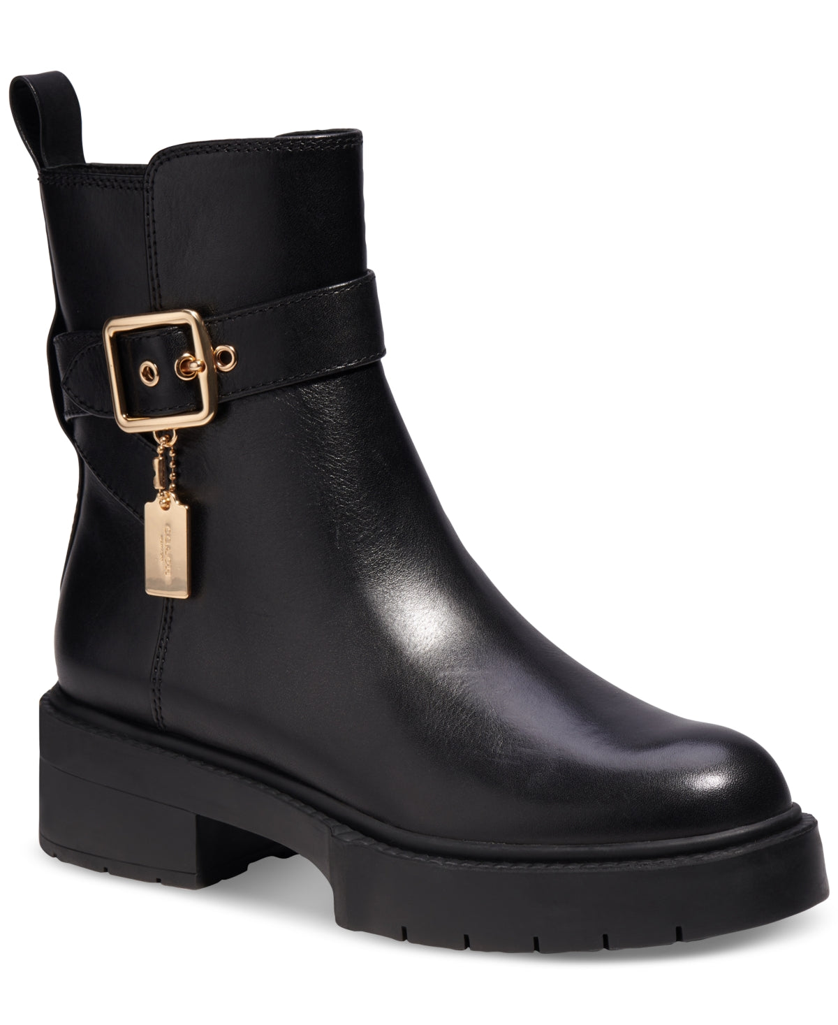 Coach Women's Lacey Leather Bootie Black Size 7
