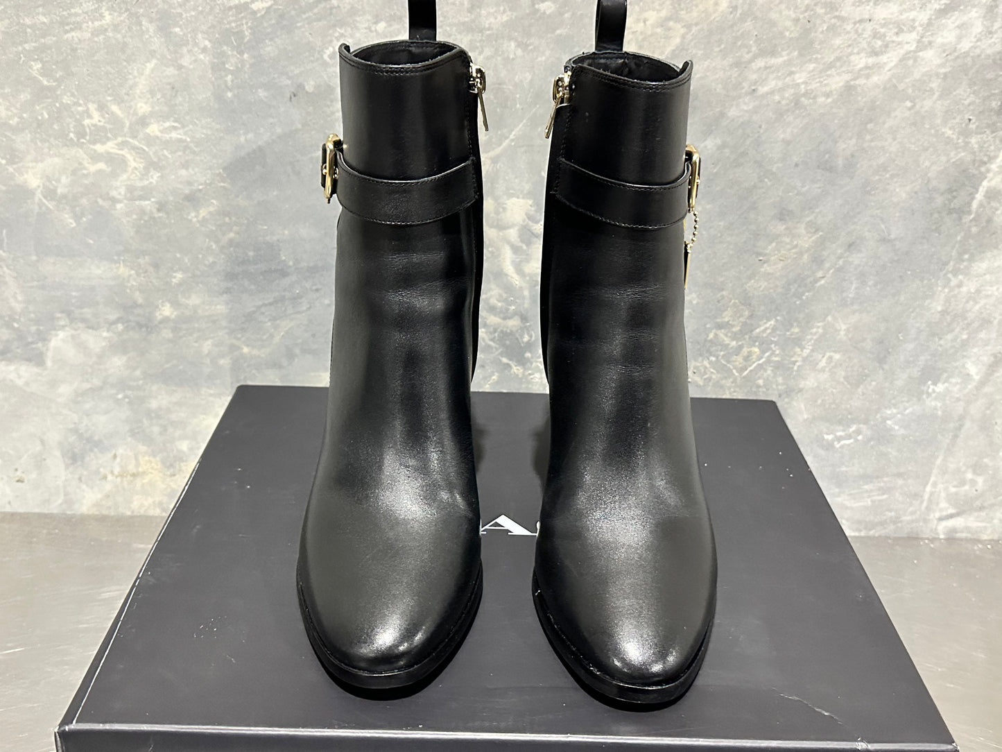 Coach Women's Olivia Leather Bootie Black Size 9 B