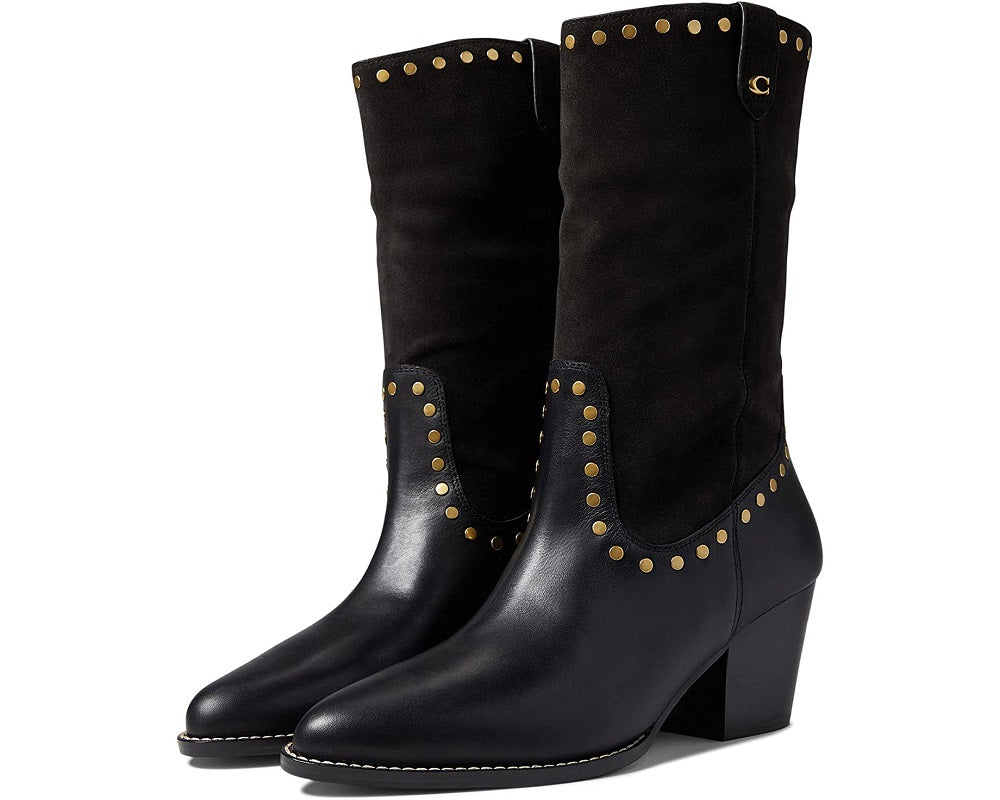 Coach Women's Pheobe Leather Bootie Black Size 8.5M