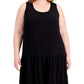 Calvin Klein Women's Textured Cotton Maxi Dress Black Size 2X