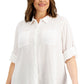 Calvin Klein Women's Solid Button Down Top White Size 3X