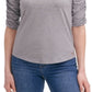 Calvin Klein Women's Cotton Gathered Sleeves Top Gray Size Medium