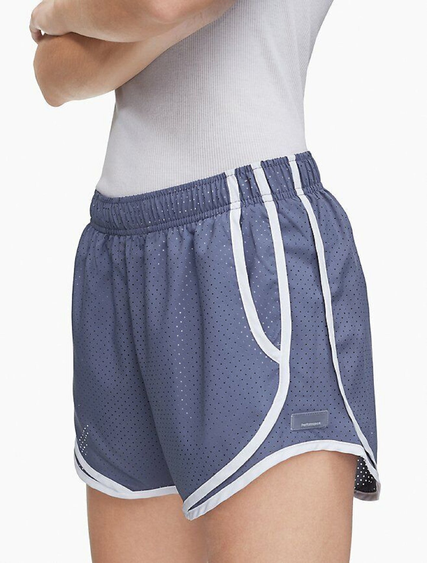 Calvin Klein Women's Perforated Shorts Gray Size X-Large