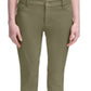 Calvin Klein Women's Stretch Zippered Pocketed Mid Rise Slim Straight Leg Pants Green Size 12