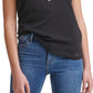 Calvin Klein Women's Cap Sleeve Henley Black Size Medium