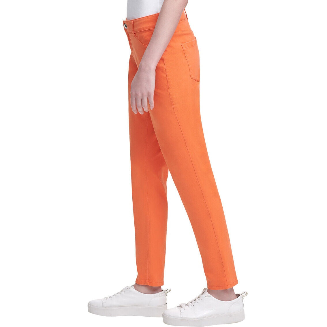 Calvin Klein Women's Stretch Cotton Twill Pants Orange Size 4