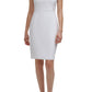 Calvin Klein Women's Stretch Zippered Fitted Sleeveless Tie Neck Above the Knee Formal Dress White Size 12