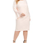 Calvin Klein Women's Illusion Bell Sleeve Dress Pink Size 18W