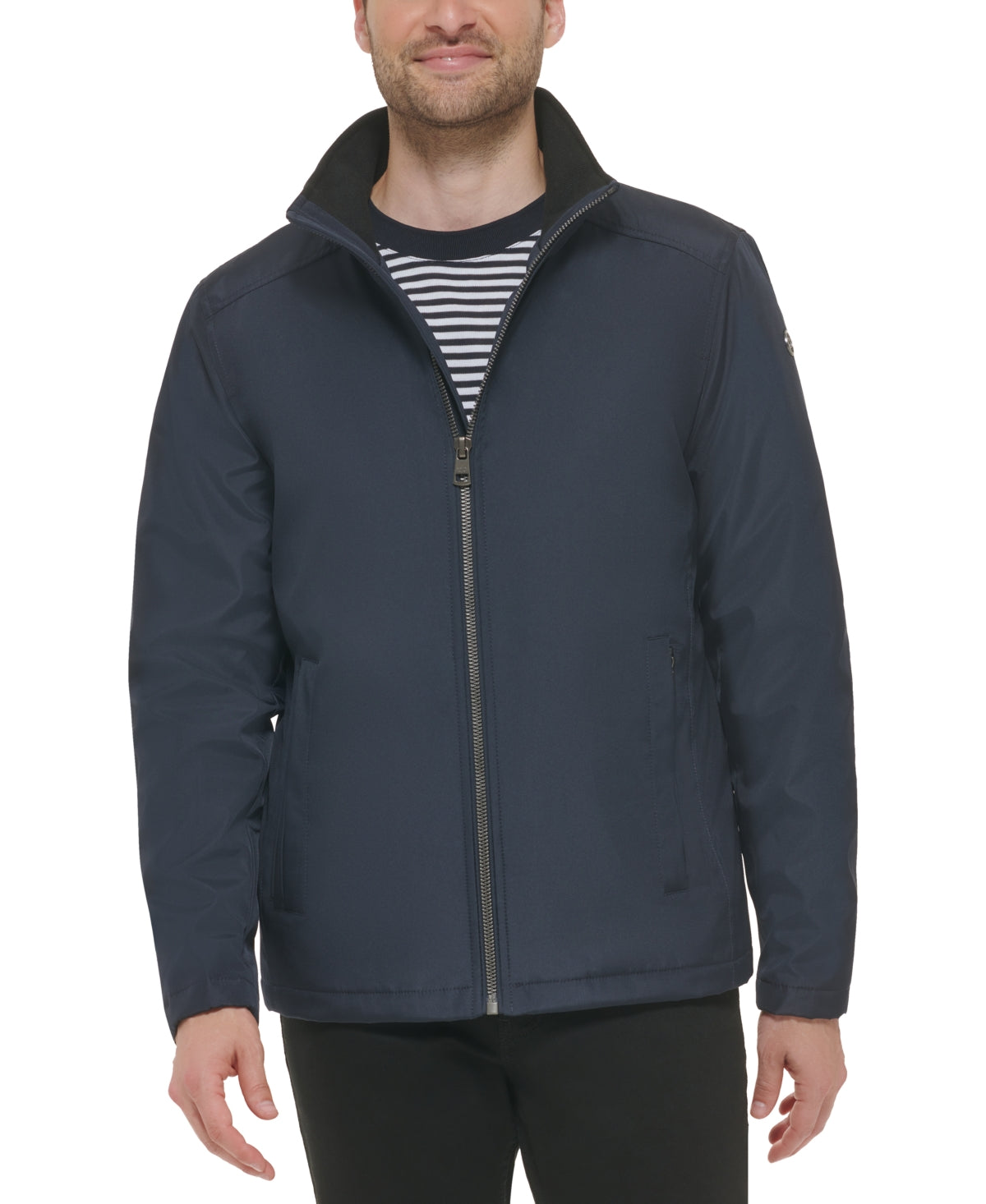 Calvin Klein Men's Classic Midweight Stand Collar Jacket Blue Size Large