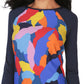 Nautica Women's Printed Rash Guard Swimsuit Blue Size Large