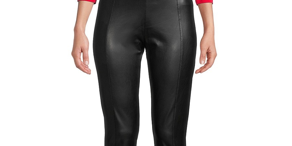 BCBGMAXAZRIA Women's Faux Leather High Waist Leggings Black Size X-Small