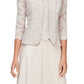 Alex Evenings Women's Embroidered Lace Mock Two Piece Gown With Jacket Brown Size 16 Petite