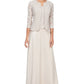 Alex Evenings Women's Embroidered Lace Mock Two Piece Gown With Jacket Brown Size 16 Petite