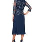 Alex Evenings Women's Mock Jacket Midi Dress Blue Size 4