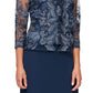 Alex Evenings Women's Mock Jacket Midi Dress Blue Size 4