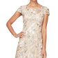 Alex Evenings Women's Sequin Floral Cocktail Dress Brown Size 8