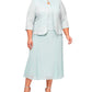 Alex Evenings Women's Sparkle Mock Two Piece Midi Cocktail Dress With Jacket Green Size 24W