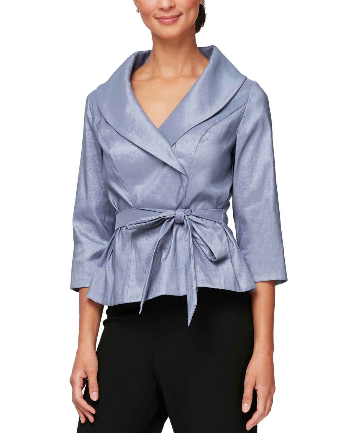 Alex Evenings Women's Taffeta Top Purple Size Petite X-Large