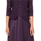 Alex Evenings Women's Embroidered Lace Mock Two Piece Gown With Jacket Purple Size 6