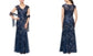 Alex Evenings Women's Sequin Embroidered Trumpet Gown Blue Size 12