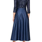 Alex Evenings Women's Sequined Bodice Midi Dress Blue Size 14