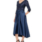 Alex Evenings Women's Sequined Bodice Midi Dress Blue Size 14