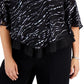 Alex Evenings Women's Sequin Popover Top Black Size 2X