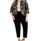 Alex Evenings Women's Embroidered Peplum Top Black Size 1X