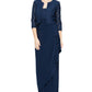 Alex Evenings Women's 2 Pc Lace Bolero & Gown Set Blue Size 12Petite