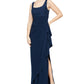 Alex Evenings Women's 2 Pc Lace Bolero & Gown Set Blue Size 12Petite