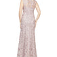 Alex Evenings Women's Embroidered Gown & Shawl Set Pink Size 4Petite