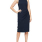 Alex Evenings Women's Floral Neck Sheath Dress Blue Size Small