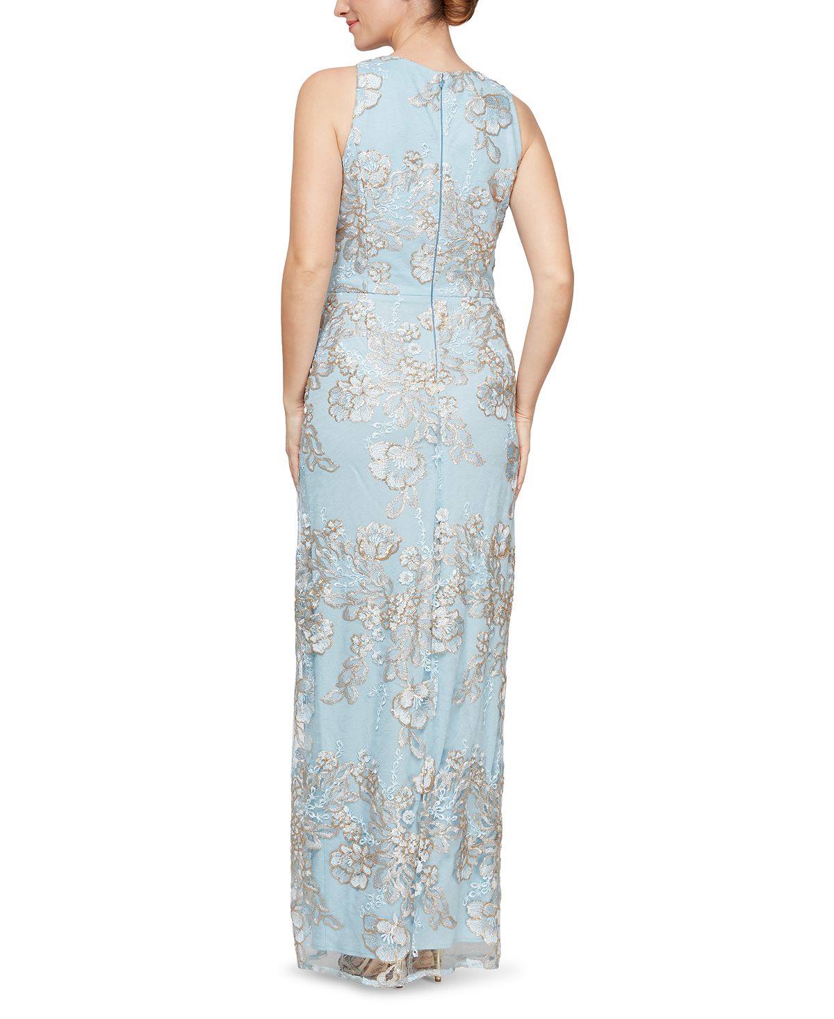Alex & Eve Women's Womens Sequined Formal Evening Dress Blue Size 12