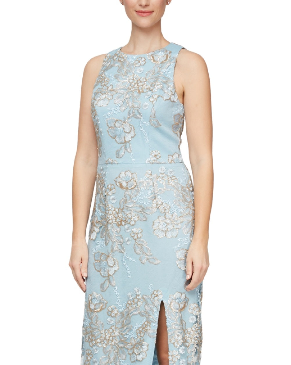 Alex & Eve Women's Womens Sequined Formal Evening Dress Blue Size 12