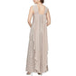 Alex Evenings Women's Sequin & Lace Drape Back Gown Beige Size 12