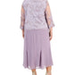 Alex Evenings Women's A Line Dress With Lace Mock Jacket Purple Size 16W