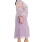 Alex Evenings Women's A Line Dress With Lace Mock Jacket Purple Size 16W