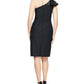 Alex & Eve Women's Ruffled One Shoulder Sheath Dress Black Size 12