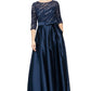 Alex Evenings Women's A Line Empire Waist Ball Gown Blue Size 4