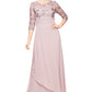 Alex Evenings Women's Embroidered Sequin A-Line Gown Purple Size 6Petite