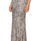 Alex Evenings Women's Sequin Lace Cold Shoulder Trumpet Gown Pink Size 16 Petite