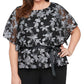 Alex Evenings Women's Floral Burnout Blouse Black Size 1X