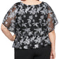 Alex Evenings Women's Floral Burnout Blouse Black Size 1X