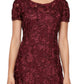 Alex Evenings Women's Rosette Lace A Line Gown Purple Size 16 Petite