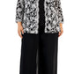 Alex Evenings Women's Embroidered Mock Twinset Top Black Size 1X