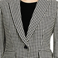 Ralph Lauren Women's Houndstooth Slim Fit Blazer Black Size 14