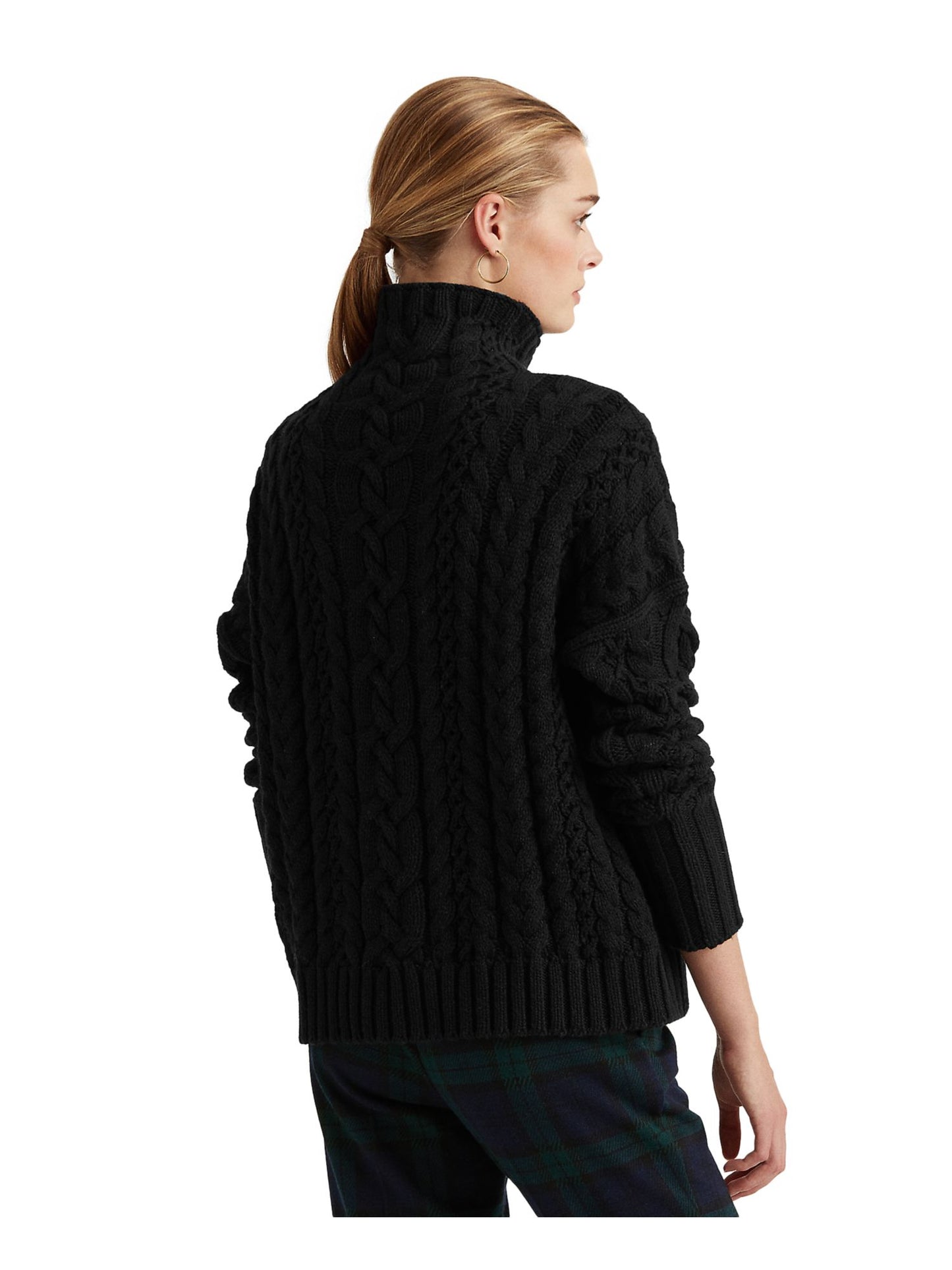 Ralph Lauren Women's Long Sleeve Turtle Neck Sweater Black Size X-Large
