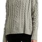 Ralph Lauren Women's Stretch Textured Ribbed Heather Long Sleeve Mock Neck Sweater Grey Size Small