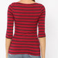 Ralph Lauren Women's Striped Stretch Cotton Top Red Size Large